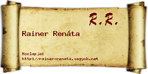Rainer Renáta névjegykártya